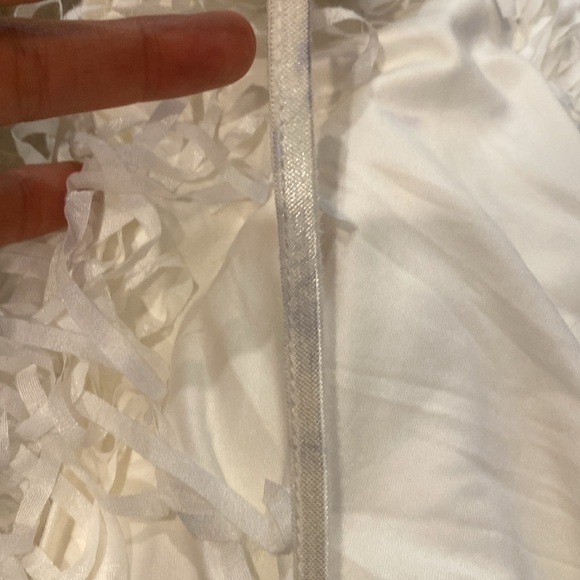 SHO By Tadashi Shoji Elodie Halter Fringe Mini Dress in White sz 12 NWT - Picture 8 of 8